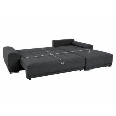 RIGHT CORNER SOFABED COMFYRA HM3336.01R GREY FABRIC 270x181x75Hcm.