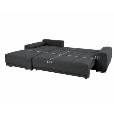 LEFT CORNER SOFABED COMFYRA HM3336.01L GREY FABRIC 270x181x75Hcm.