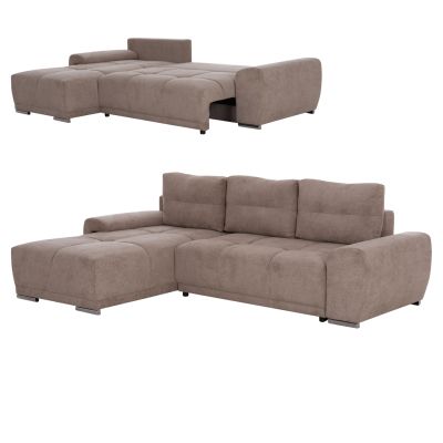 LEFT CORNER SOFABED COMFYRA HM3336.03L BEIGE FABRIC 270x181x75Hcm.