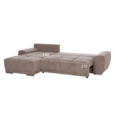 LEFT CORNER SOFABED COMFYRA HM3336.03L BEIGE FABRIC 270x181x75Hcm.
