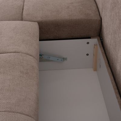 LEFT CORNER SOFABED COMFYRA HM3336.03L BEIGE FABRIC 270x181x75Hcm.