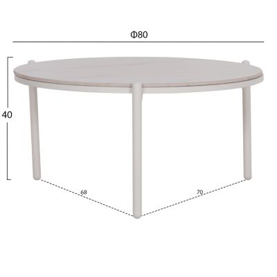 OUTDOOR LOUNGE SET 5PCS MEMFIS HM6470.03 ALUMINUM-ROPE-CERAMIC TOP--WHITE