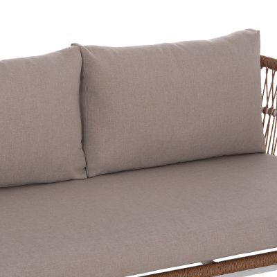 OUTDOOR LOUNGE SET 5PCS MEMFIS HM6470.03 ALUMINUM-ROPE-CERAMIC TOP--WHITE