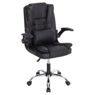 OFFICE CHAIR CANAN HM1201 BLACK PVC--CHROME BASE 66x61x105Hcm.