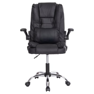 OFFICE CHAIR CANAN HM1201 BLACK PVC--CHROME BASE 66x61x105Hcm.