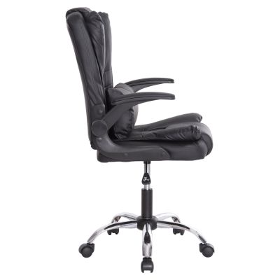 OFFICE CHAIR CANAN HM1201 BLACK PVC--CHROME BASE 66x61x105Hcm.
