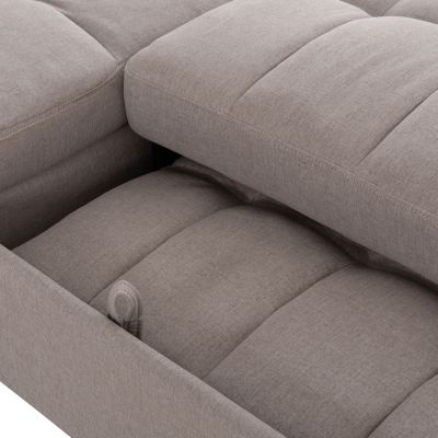 CORNER SOFABED REVERSIBLE NEZU HM3294.02 BEIGE FABRIC 210x140x78Hcm.