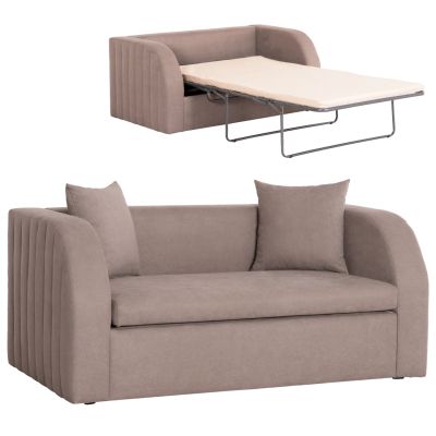 SOFA-BED ILSA HM3284 BEIGE STAINPROOF FABRIC--FOLDING COT BED 160x88x68Hcm.