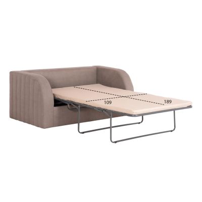 SOFA-BED ILSA HM3284 BEIGE STAINPROOF FABRIC--FOLDING COT BED 160x88x68Hcm.