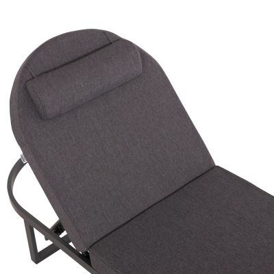 PROFESSIONAL SUNLOUNGER MALLOW HM10715.03 DARK GREY ALUMINUM & CUSHION 198x71x40,5-103Hcm.