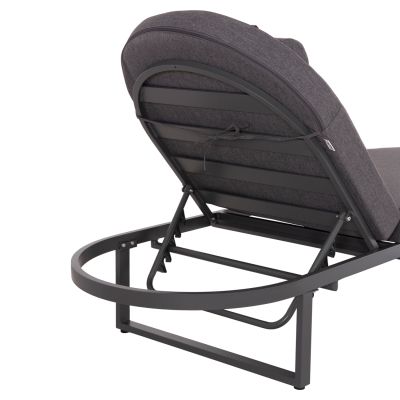 PROFESSIONAL SUNLOUNGER MALLOW HM10715.03 DARK GREY ALUMINUM & CUSHION 198x71x40,5-103Hcm.