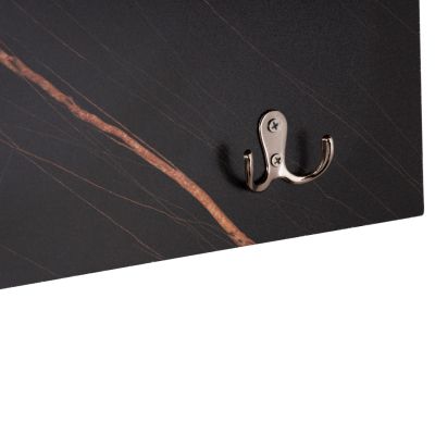 ENTRYWAY FURNITURE SET DELPHINE HM8876.12 MELAMINE IN BLACK MARBLE-NATURAL WOOD 80x31.5x52Hcm.