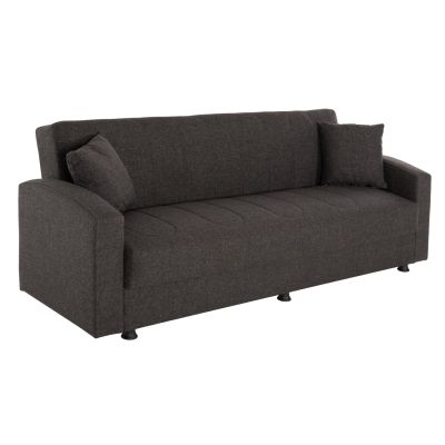 SOFA-BED 3-SEATER DIMOS HM3074.13 DARK GREY FABRIC 220x77x83Hcm.