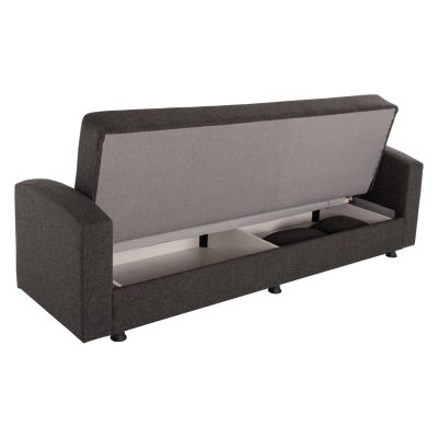 SOFA-BED 3-SEATER DIMOS HM3074.13 DARK GREY FABRIC 220x77x83Hcm.