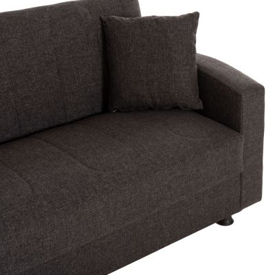 SOFA-BED 3-SEATER DIMOS HM3074.13 DARK GREY FABRIC 220x77x83Hcm.