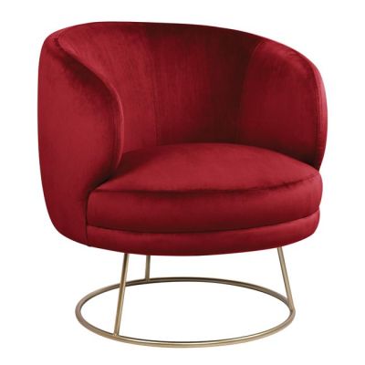 Velvet armchair Arien HM8403.06 in red color with golden base 80x75x82 cm.
Dimensions: