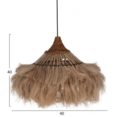 CEILING PENDANT MADE OF ABACA FIBERS IN NATURAL COLOR 40x40x40-80Hcm.HM7806