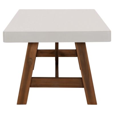 DINING TABLE MAEVE HM6575.02 BEIGE FIBER CEMENT TOP--ACACIA WOOD LEGS 200x100x75Hcm