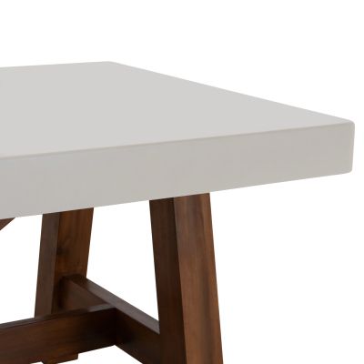 DINING TABLE MAEVE HM6575.02 BEIGE FIBER CEMENT TOP--ACACIA WOOD LEGS 200x100x75Hcm