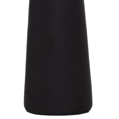 DECORATIVE FLOOR VASE NEBULA HM4660.01L FIBER CEMENT IN BLACK--TEAK WOOD Φ45x172Hcm.