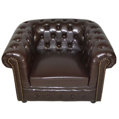 Armchair T.Chesterfield POLINA HM3011.01 PU Dark Brown 110x90x73Hcm