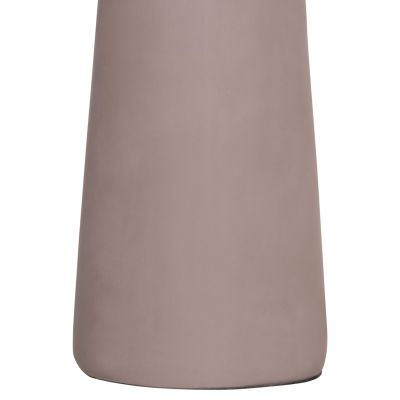 DECORATIVE FLOOR VASE NEBULA HM4660.05L FIBER CEMENT IN TAUPE--TEAK WOOD Φ45x172Hcm.