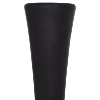 DECORATIVE FLOOR VASE NEBULA HM4660.01M FIBER CEMENT IN BLACK--TEAK WOOD Φ45x148Hcm.