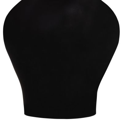 DECORATIVE FLOOR VASE NEBULA HM4660.01S FIBER CEMENT IN BLACK--TEAK WOOD Φ45x115Hcm.