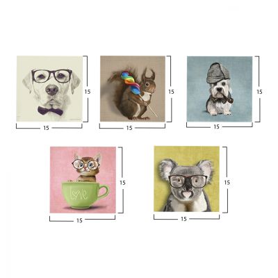 CANVAS FIVE PIECES MDF CLEVER PETS HM7205.01 75X0,3X15 cm.