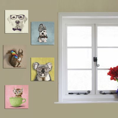 CANVAS FIVE PIECES MDF CLEVER PETS HM7205.01 75X0,3X15 cm.