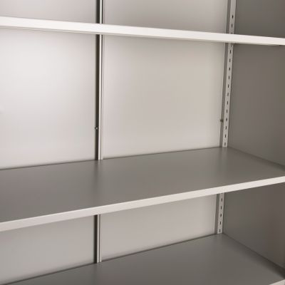 WARDROBE METALLIC HM5959.01 2-LEAF WITH 5 STORAGE SPACES LIGHT GREY 90Χ40Χ180Hcm.