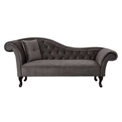 Chesterfield Chaise longue Grey Velvet Niovi HM3007.10 Left Arm 189x61x84cm