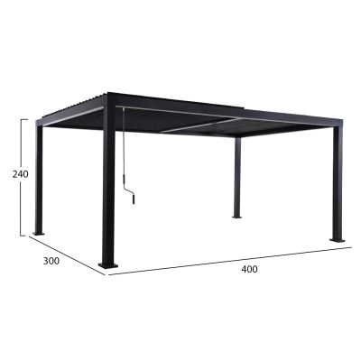 BIOCLIMATIC ALUMINUM PERGOLA PREMIUM FRANIO HM6610.01 BLACK 300x400x240Hcm.