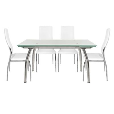 Set dining table 5 pieces Table Loca 170x80- Kim White HM10011.01