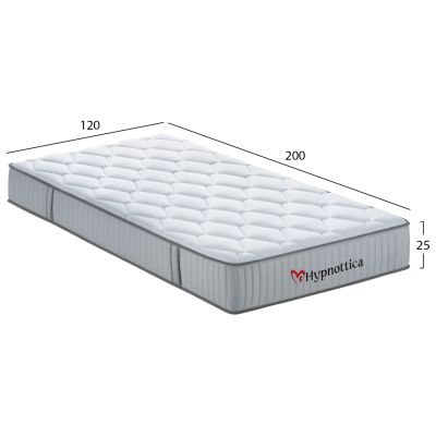 MATTRESS SEMI-DOUBLE HYPNOTTICA HM748.02 POCKET SPRINGS--WHITE 120x200x25Hcm