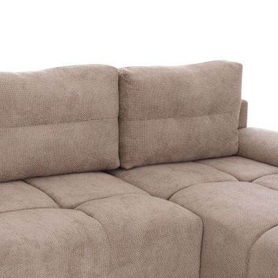 RIGHT CORNER SOFABED COMFYRA HM3336.03R BEIGE FABRIC 270x181x75Hcm.