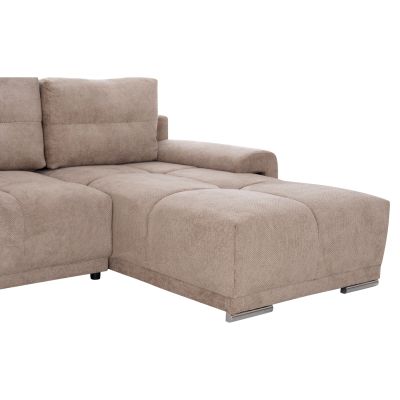 RIGHT CORNER SOFABED COMFYRA HM3336.03R BEIGE FABRIC 270x181x75Hcm.