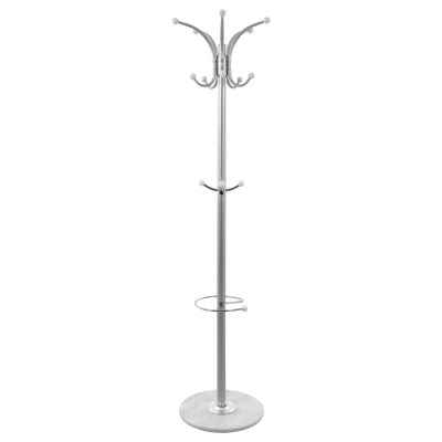 Hat/Coat Stand Metallic HM0038.40 rotating silver with marble ''37x170cm