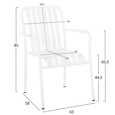 АЛУМИНИЕВО КРЕСЛО RACHEL HM6088.02 БЯЛО 63x58x85Hcm.