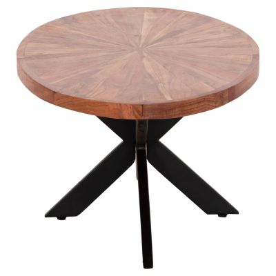 COFFEE TABLE OVAL MONTANA SUPERIOR HM9906 ACACIA WOOD-METAL 120x61x45Hcm.