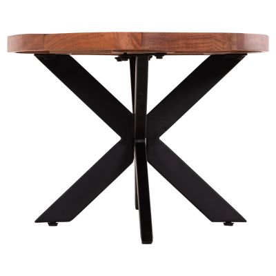 COFFEE TABLE OVAL MONTANA SUPERIOR HM9906 ACACIA WOOD-METAL 120x61x45Hcm.