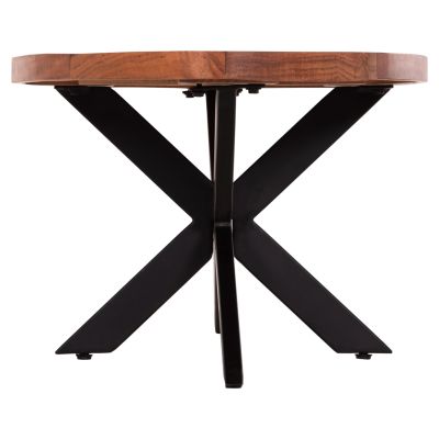 COFFEE TABLE OVAL MONTANA SUPERIOR HM9906 ACACIA WOOD-METAL 120x61x45Hcm.