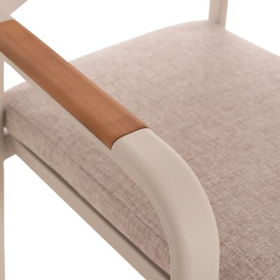 OUTDOOR 6-SEAT DINING SET ELARA HM10726.05 BEIGE ALUMINUM-EXTENDABLE DINING TABLE