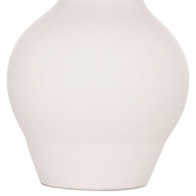 DECORATIVE FLOOR VASE NEBULA HM4660.02M FIBER CEMENT IN WHITE--TEAK WOOD Φ45x148Hcm.