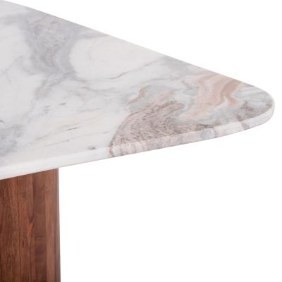 COFFEE TABLE SQUARE VOLTI HM18000 GREY MARBLE-ACACIA WOOD 100.5x100.5x40Hcm.