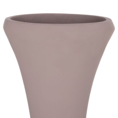DECORATIVE FLOOR VASE NEBULA HM4660.05S FIBER CEMENT IN TAUPE--TEAK WOOD Φ45x115Hcm.