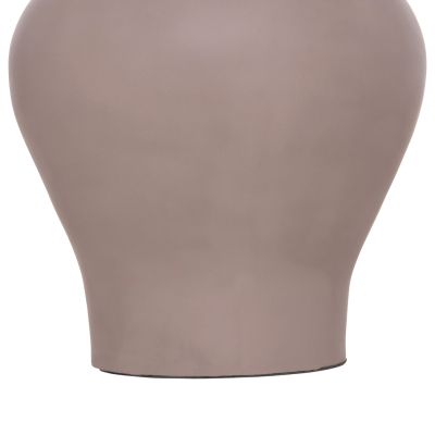 DECORATIVE FLOOR VASE NEBULA HM4660.05S FIBER CEMENT IN TAUPE--TEAK WOOD Φ45x115Hcm.