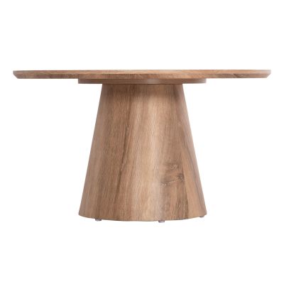 COFFEE TABLE KARAN HM18028 MDF IN NATURAL WOOD COLOR Φ80x45,5Hcm.