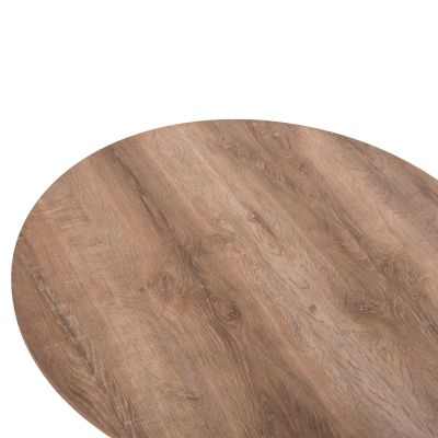 COFFEE TABLE KARAN HM18028 MDF IN NATURAL WOOD COLOR Φ80x45,5Hcm.