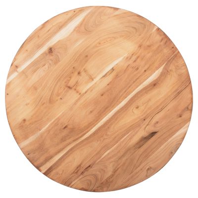 DECOR ROUND COFFEE TABLE BOWL HM8717.21 BLACK WITH ACACIA WOOD TOP Φ90X37.5Hcm.